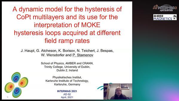 A dynamic model for the hysteresis of CoPt multilayers and its use for the interpretation of MOKE hysteresis loops aquired at different field ramp rates