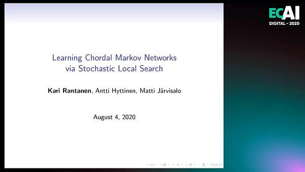 Learning Chordal Markov Networks via Stochastic Local Search