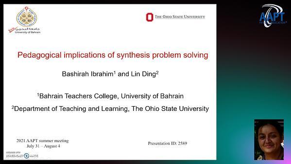 Pedagogical implications of synthesis problem solving