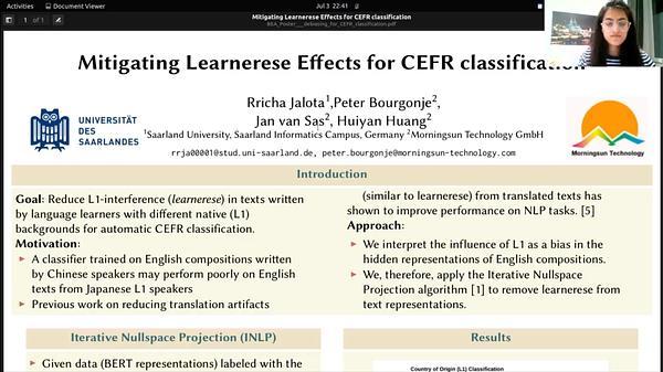 Mitigating Learnerese Effects for CEFR classification