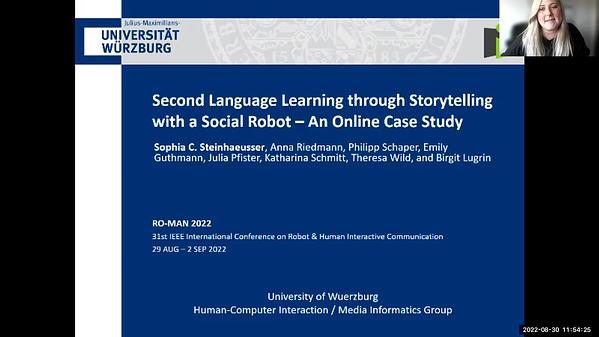 Second Language Learning through Storytelling with a Social Robot - An Online Case Study
