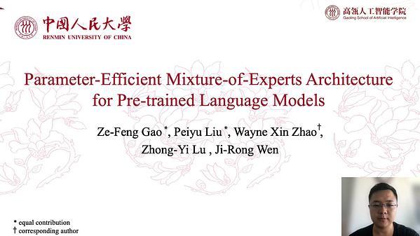 Parameter-Efficient Mixture-of-Experts Architecture for Pre-trained Language Models